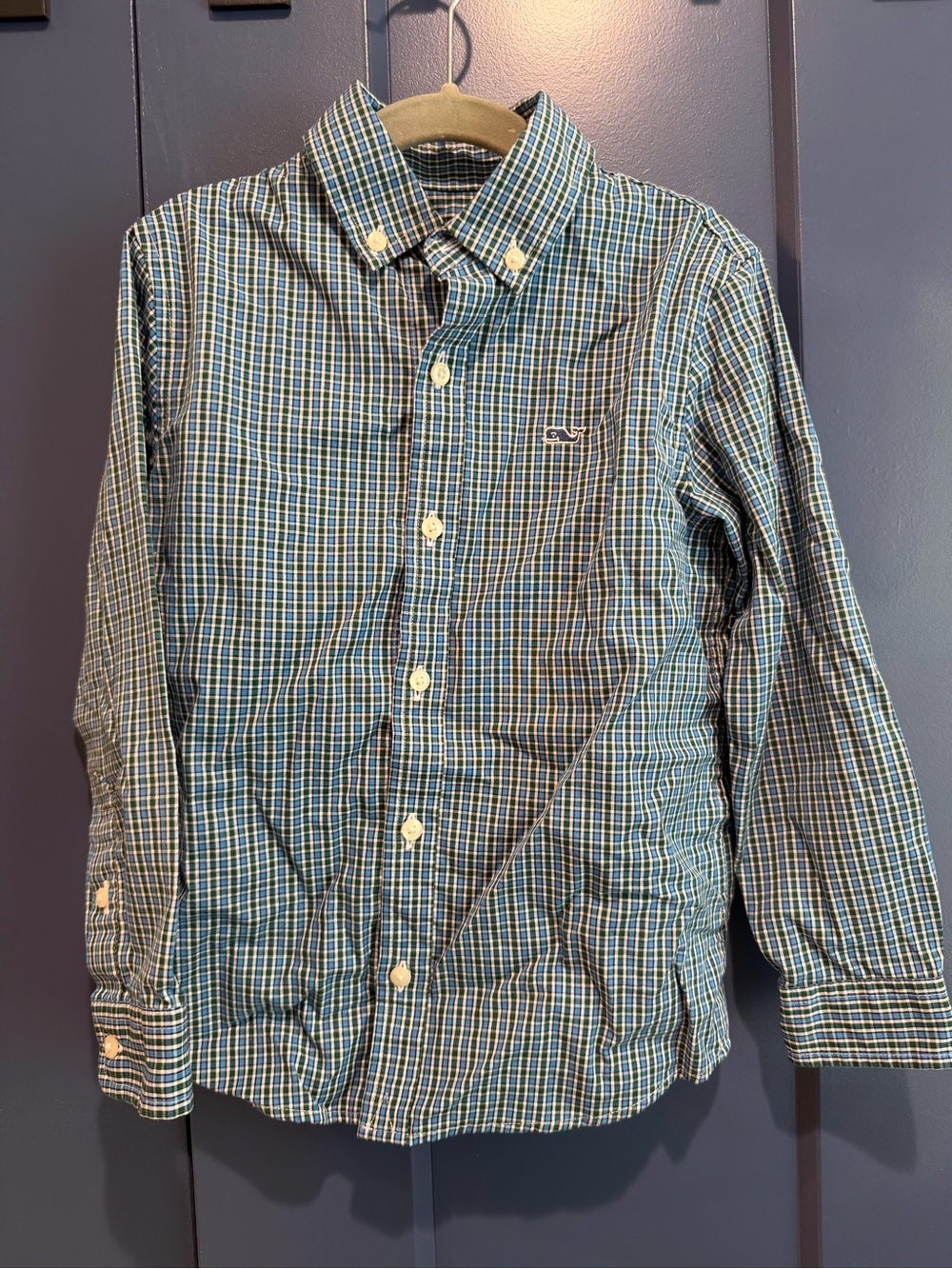 Vineyard Vines Green & Blue Plaid Button-Down Shirt